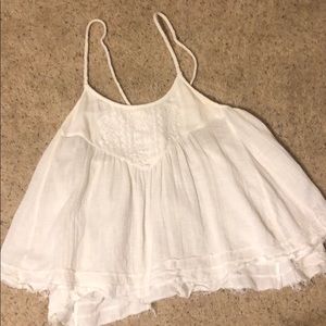 Flowy white crop top